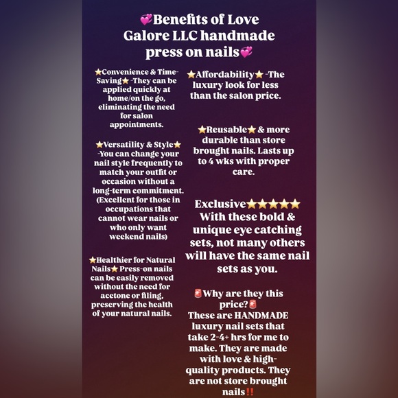 Hand Crafted Red 3XL Stiletto Love Galore Press On Nails - Picture 7 of 7